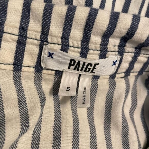 COPY Paige Striped Button Up Shirt Size Small - Picture 6 of 8
